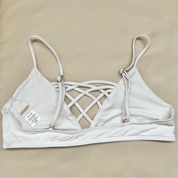 L *Space Jaime Bikini Top White Size Large - Picture 3 of 6